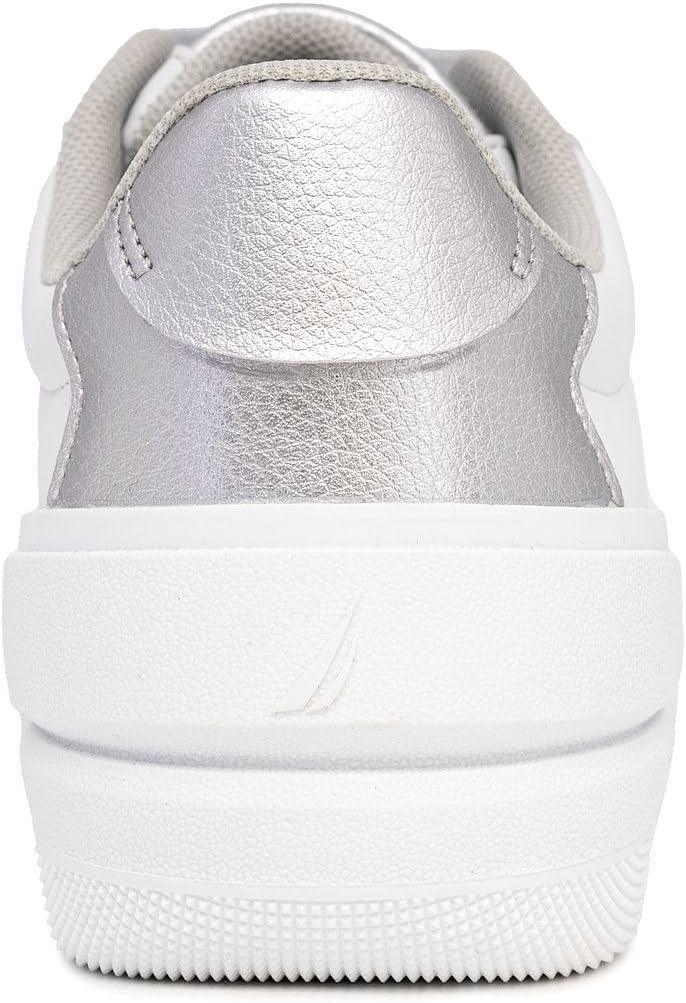 image:imageNautica Platform Sneakers for Womens Fashion Trendy Shoes White Casual Sneaker Thick Sole Everyday Walking ShoesWhite Silversendera