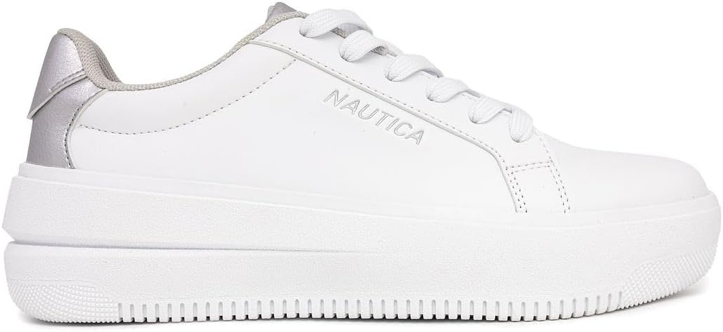 image:imageNautica Platform Sneakers for Womens Fashion Trendy Shoes White Casual Sneaker Thick Sole Everyday Walking ShoesWhite Silversendera