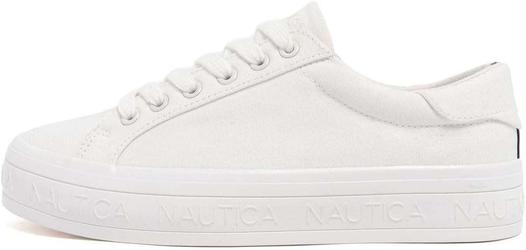 image:imageNautica Platform Sneakers for Womens Fashion Trendy Shoes White Casual Sneaker Thick Sole Everyday Walking ShoesWhite Sky