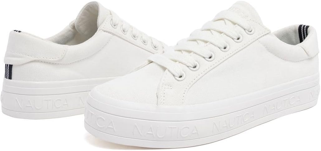 image:imageNautica Platform Sneakers for Womens Fashion Trendy Shoes White Casual Sneaker Thick Sole Everyday Walking ShoesWhite Sky