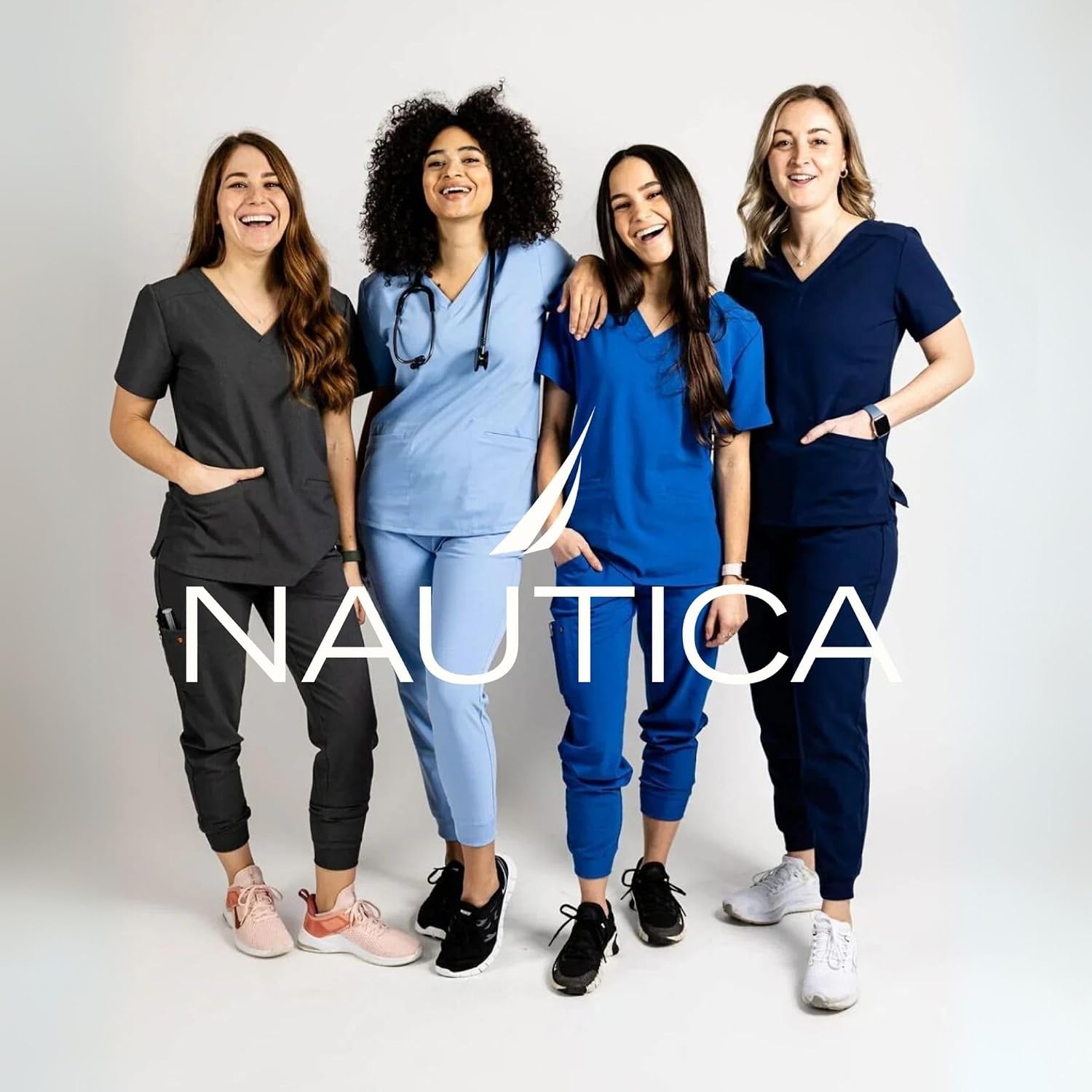 image:imageNautica Scrub Pants for Women Breathable Drawstring Jogger Scrubs for Women 5 Pocket Stretch Soft Scrub Bottoms for WomanCarribean