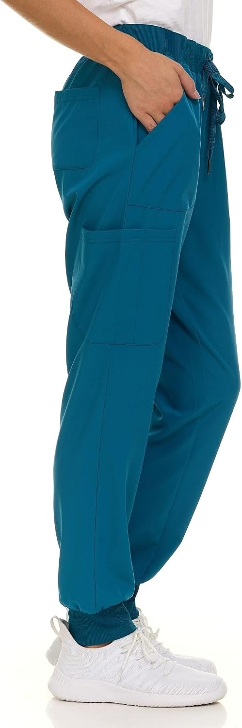 image:imageNautica Scrub Pants for Women Breathable Drawstring Jogger Scrubs for Women 5 Pocket Stretch Soft Scrub Bottoms for WomanCarribean