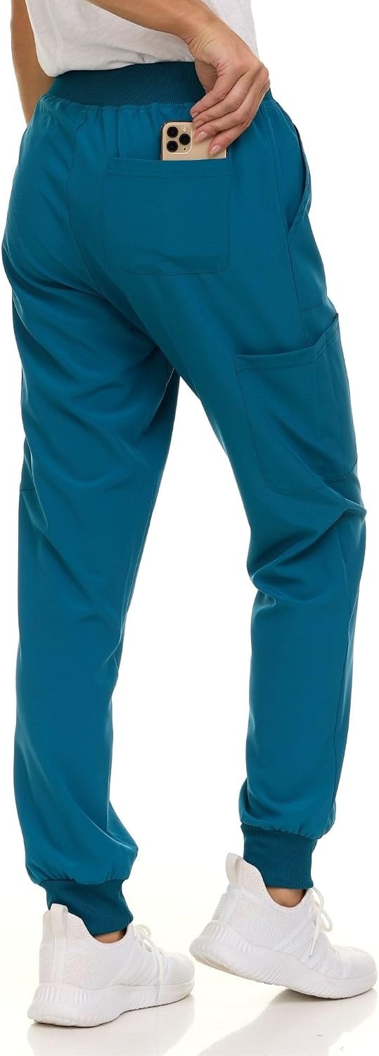 image:imageNautica Scrub Pants for Women Breathable Drawstring Jogger Scrubs for Women 5 Pocket Stretch Soft Scrub Bottoms for WomanCarribean