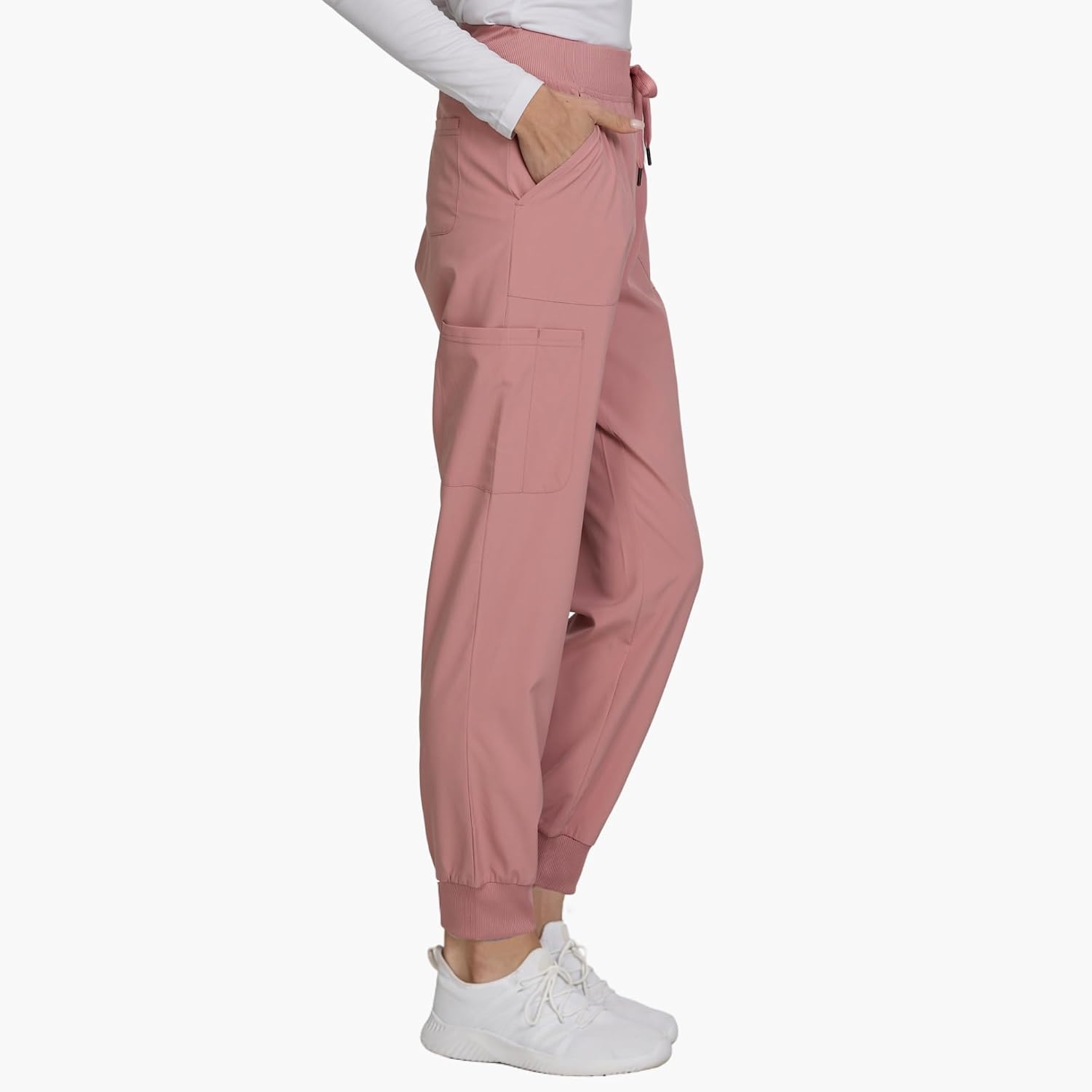 image:imageNautica Scrub Pants for Women Breathable Drawstring Jogger Scrubs for Women 5 Pocket Stretch Soft Scrub Bottoms for WomanMauve