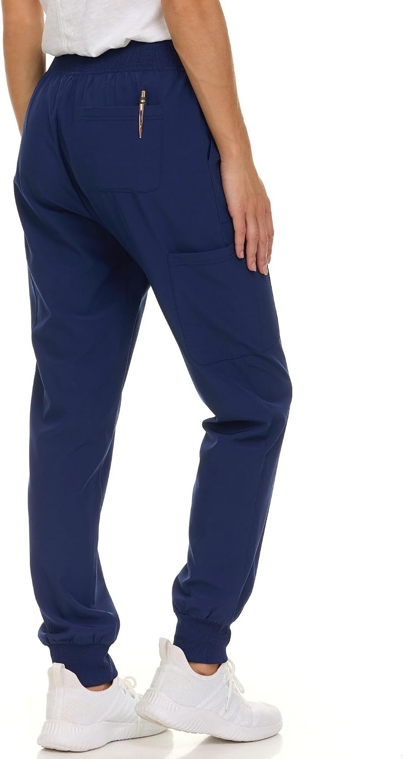 image:imageNautica Scrub Pants for Women Breathable Drawstring Jogger Scrubs for Women 5 Pocket Stretch Soft Scrub Bottoms for WomanNavy