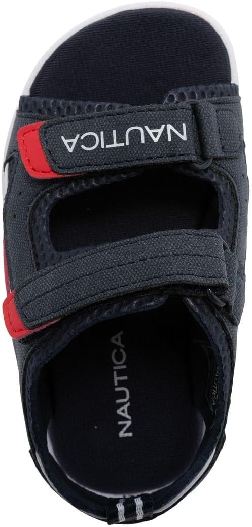 image:imageNautica Toddler Boys Sport Sandals Lightweight Athletic OpenToe Summer Shoes with Dual Adjustable Hook and Loop Straps for Outdoor Play Beach and WaterNavyjimmy