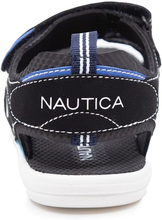 image:imageNautica Toddler Boys Sport Sandals Lightweight Athletic OpenToe Summer Shoes with Dual Adjustable Hook and Loop Straps for Outdoor Play Beach and WaterBlack Blue Tealhelm