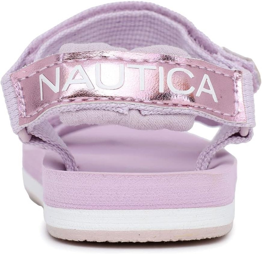 image:imageNautica Toddler Boys Sport Sandals Lightweight Athletic OpenToe Summer Shoes with Dual Adjustable Hook and Loop Straps for Outdoor Play Beach and WaterPink Metallic