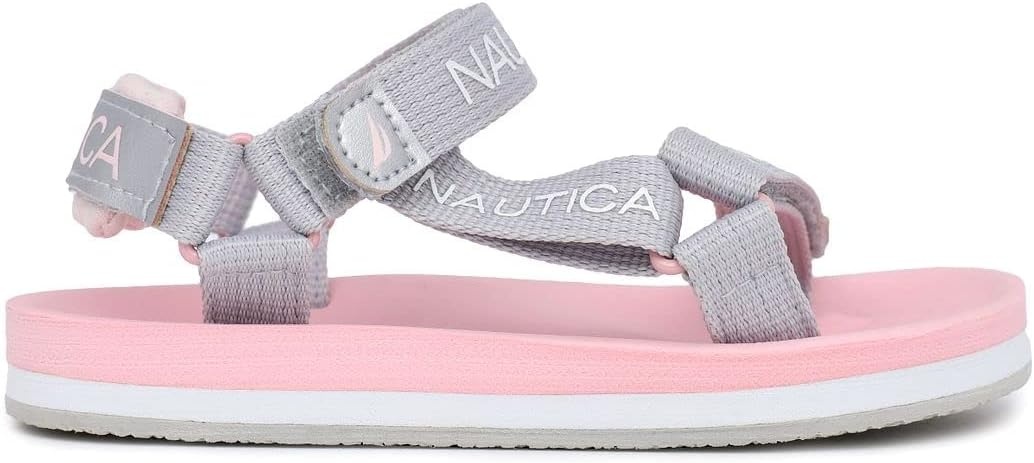 image:imageNautica Toddler Boys Sport Sandals Lightweight Athletic OpenToe Summer Shoes with Dual Adjustable Hook and Loop Straps for Outdoor Play Beach and WaterGrey Iridescent