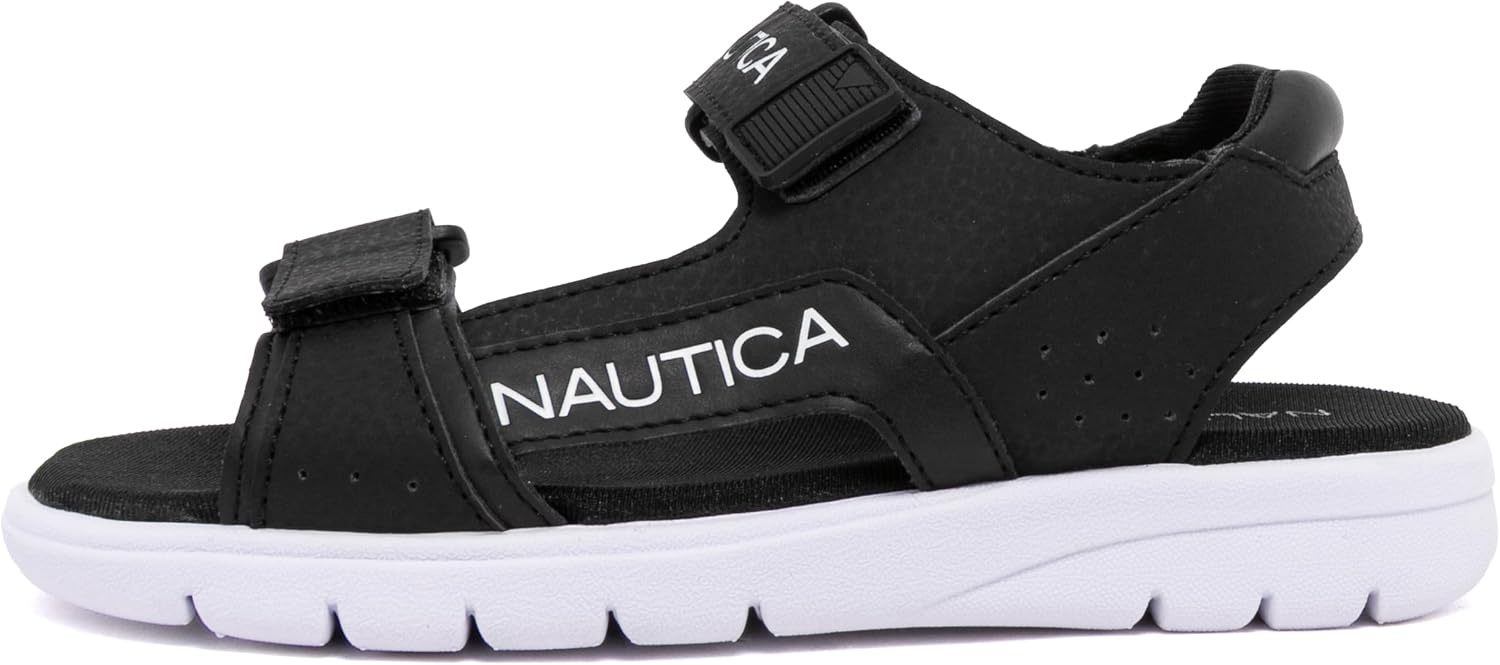 image:imageNautica Toddler Boys Sport Sandals Lightweight Athletic OpenToe Summer Shoes with Dual Adjustable Hook and Loop Straps for Outdoor Play Beach and WaterBlack Jakai