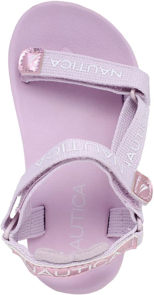 image:imageNautica Toddler Boys Sport Sandals Lightweight Athletic OpenToe Summer Shoes with Dual Adjustable Hook and Loop Straps for Outdoor Play Beach and WaterPink Metallic
