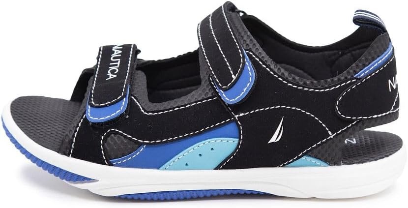 image:imageNautica Toddler Boys Sport Sandals Lightweight Athletic OpenToe Summer Shoes with Dual Adjustable Hook and Loop Straps for Outdoor Play Beach and WaterBlack Blue Tealhelm