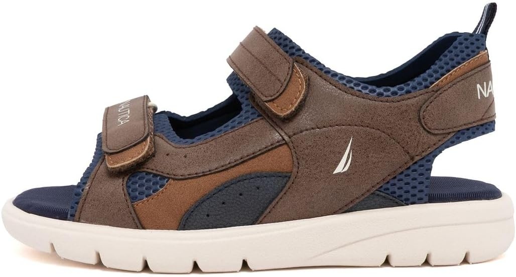 image:imageNautica Toddler Boys Sport Sandals Lightweight Athletic OpenToe Summer Shoes with Dual Adjustable Hook and Loop Straps for Outdoor Play Beach and WaterBrown Navyjimmy
