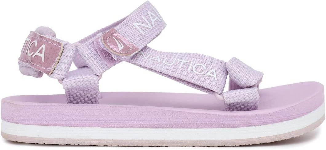 image:imageNautica Toddler Boys Sport Sandals Lightweight Athletic OpenToe Summer Shoes with Dual Adjustable Hook and Loop Straps for Outdoor Play Beach and WaterPink Metallic