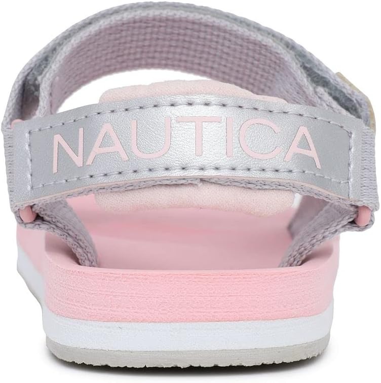 image:imageNautica Toddler Boys Sport Sandals Lightweight Athletic OpenToe Summer Shoes with Dual Adjustable Hook and Loop Straps for Outdoor Play Beach and WaterGrey Iridescent