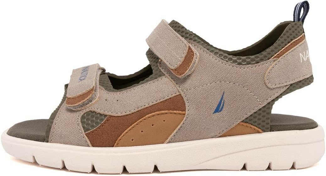 image:imageNautica Toddler Boys Sport Sandals Lightweight Athletic OpenToe Summer Shoes with Dual Adjustable Hook and Loop Straps for Outdoor Play Beach and WaterKhakijimmy