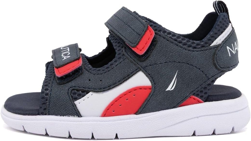 image:imageNautica Toddler Boys Sport Sandals Lightweight Athletic OpenToe Summer Shoes with Dual Adjustable Hook and Loop Straps for Outdoor Play Beach and WaterNavyjimmy