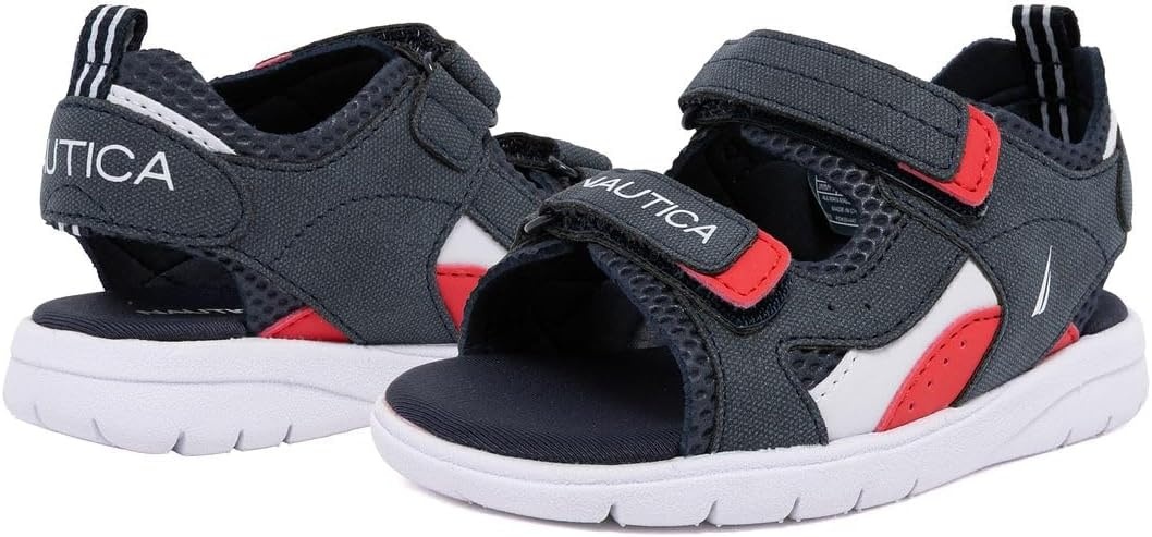 image:imageNautica Toddler Boys Sport Sandals Lightweight Athletic OpenToe Summer Shoes with Dual Adjustable Hook and Loop Straps for Outdoor Play Beach and WaterNavyjimmy