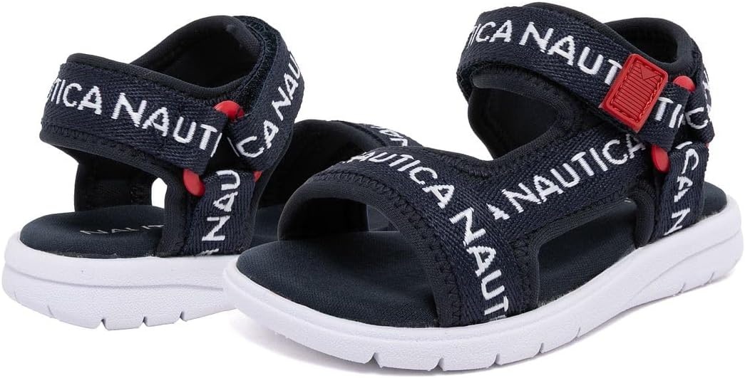image:imageNautica Toddler Boys Sport Sandals Lightweight Athletic OpenToe Summer Shoes with Dual Adjustable Hook and Loop Straps for Outdoor Play Beach and WaterAmericanajavier