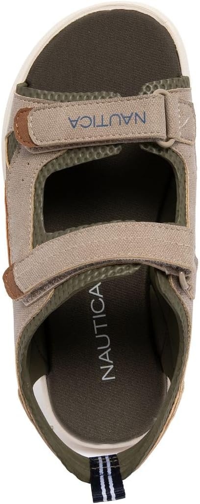image:imageNautica Toddler Boys Sport Sandals Lightweight Athletic OpenToe Summer Shoes with Dual Adjustable Hook and Loop Straps for Outdoor Play Beach and WaterKhakijimmy