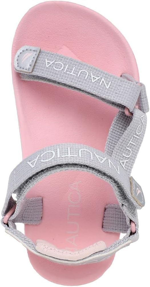 image:imageNautica Toddler Boys Sport Sandals Lightweight Athletic OpenToe Summer Shoes with Dual Adjustable Hook and Loop Straps for Outdoor Play Beach and WaterGrey Iridescent