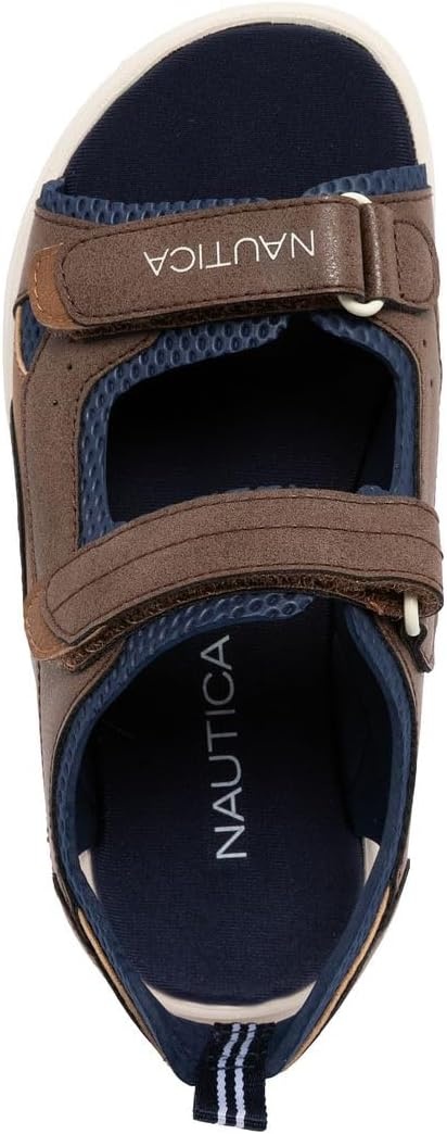 image:imageNautica Toddler Boys Sport Sandals Lightweight Athletic OpenToe Summer Shoes with Dual Adjustable Hook and Loop Straps for Outdoor Play Beach and WaterBrown Navyjimmy
