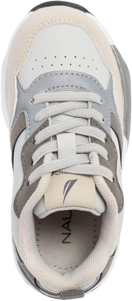 image:imageNautica Toddler Boys amp Girls Athletic Running Sneakers Lightweight Breathable Mesh Tennis Shoes with Bungee Laces Comfortable Walking amp School FootwearGrey Multi
