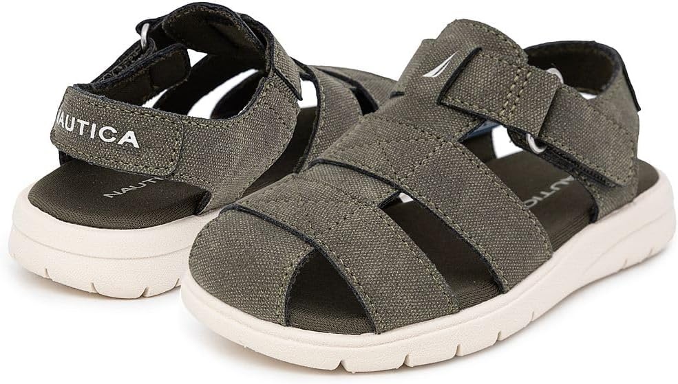 image:imageNautica Toddler Sandals ClosedToe Athletic Summer Shoes for Boys amp Girls with Adjustable Straps Perfect for Active Play Toddler amp Little Kid SizesOlive