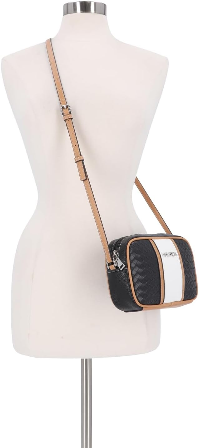 image:imageNautica Womens Candid Camera Adjustable Crossbody BagBlack Woven