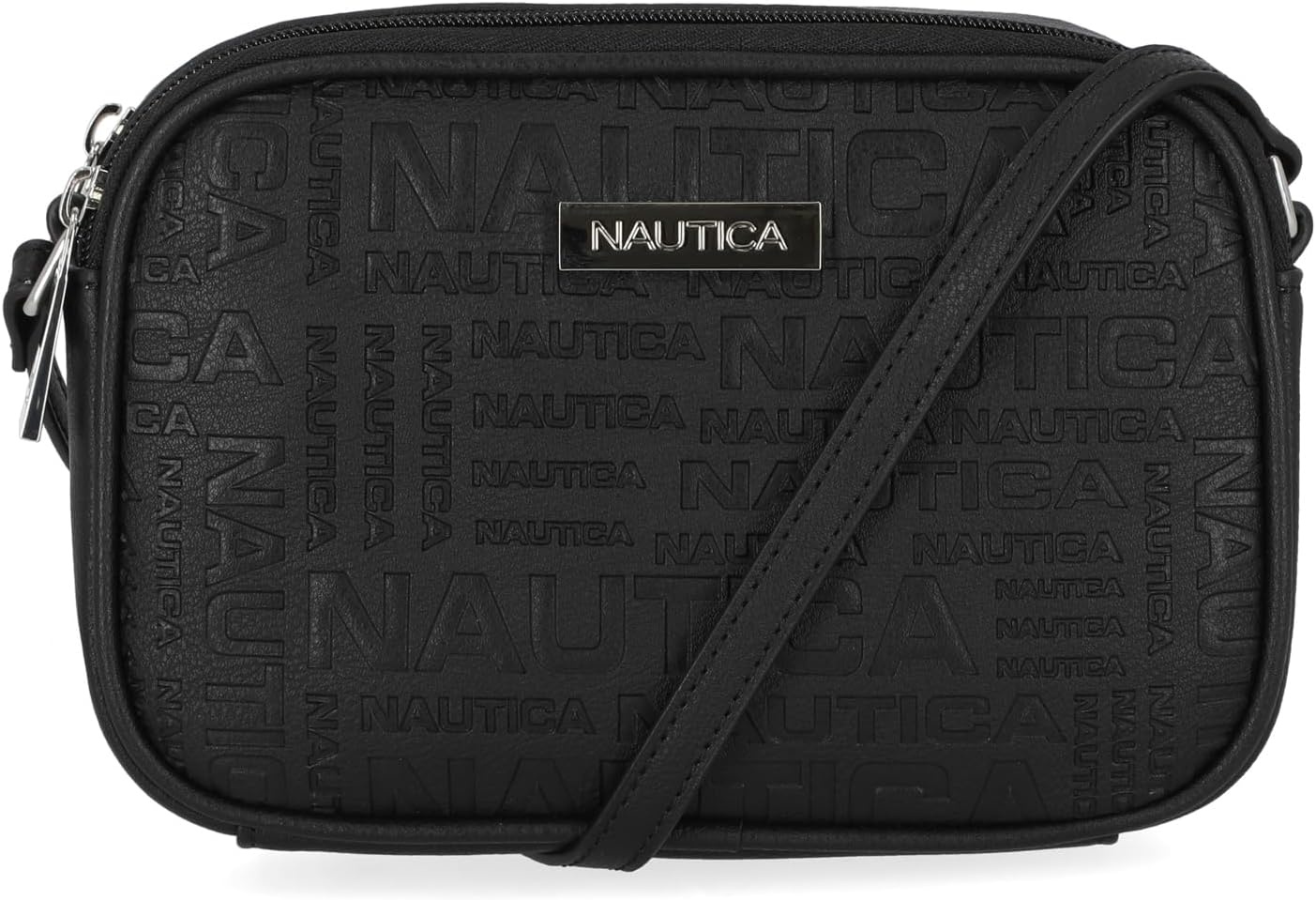 image:imageNautica Womens Candid Camera Adjustable Crossbody BagEmbossed Black