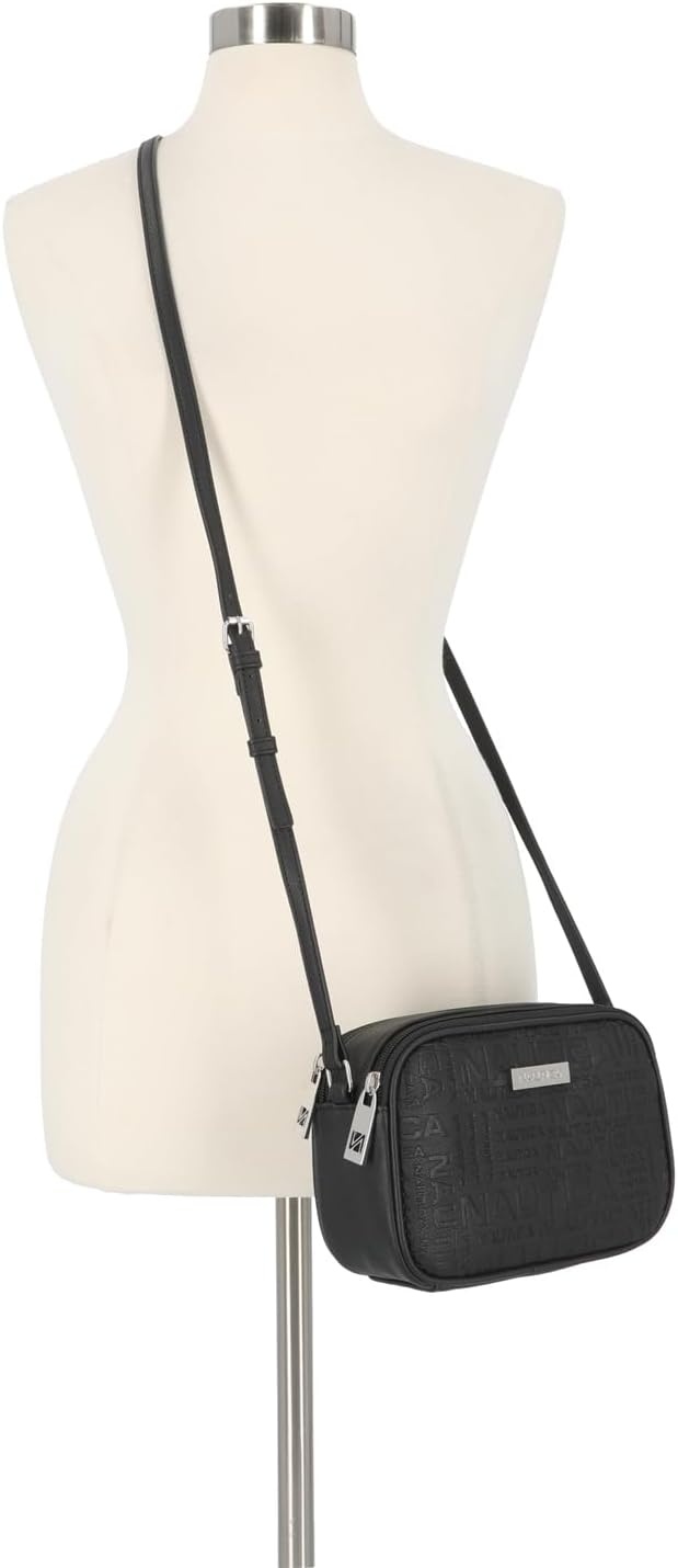 image:imageNautica Womens Candid Camera Adjustable Crossbody BagEmbossed Black