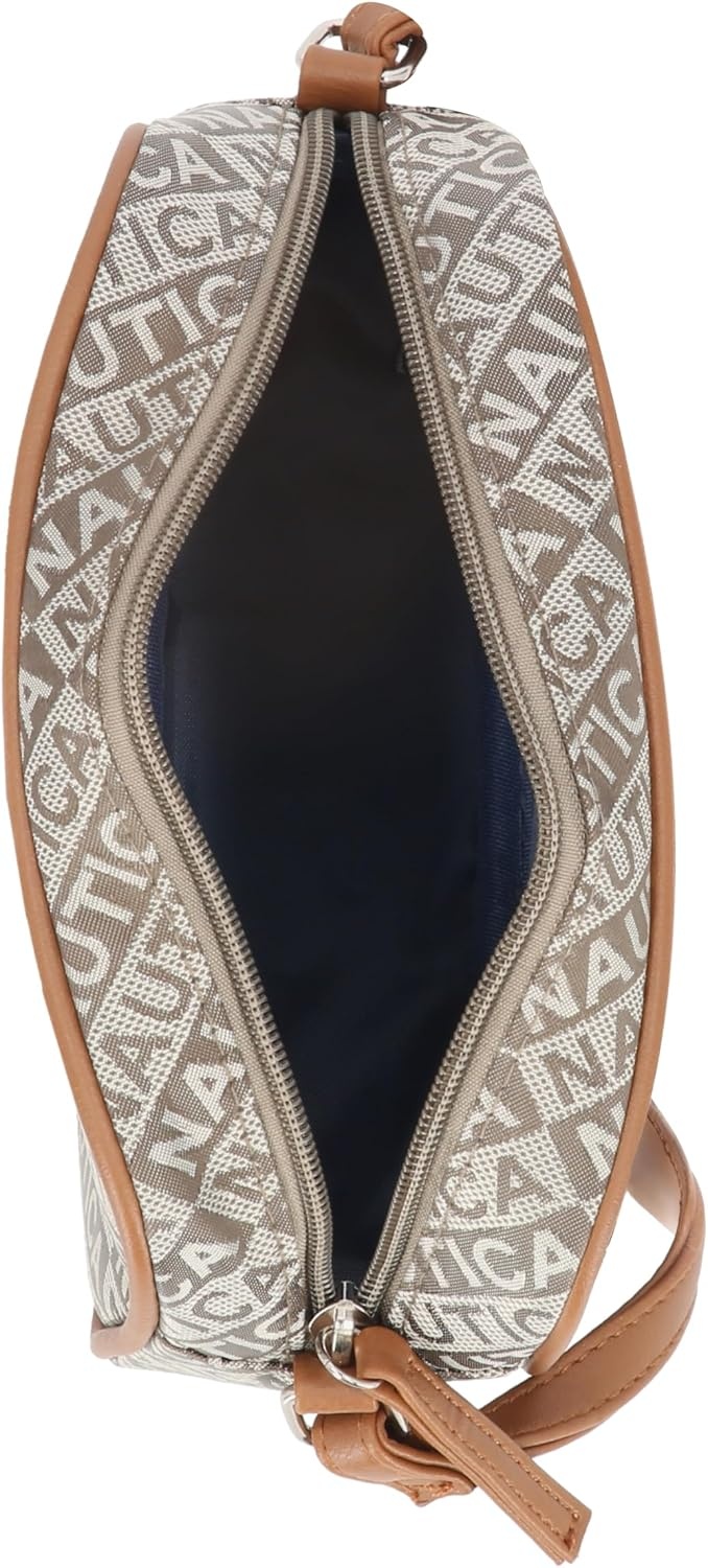 image:imageNautica Womens Candid Camera Adjustable Crossbody BagKhaki Lakeside Jacquard