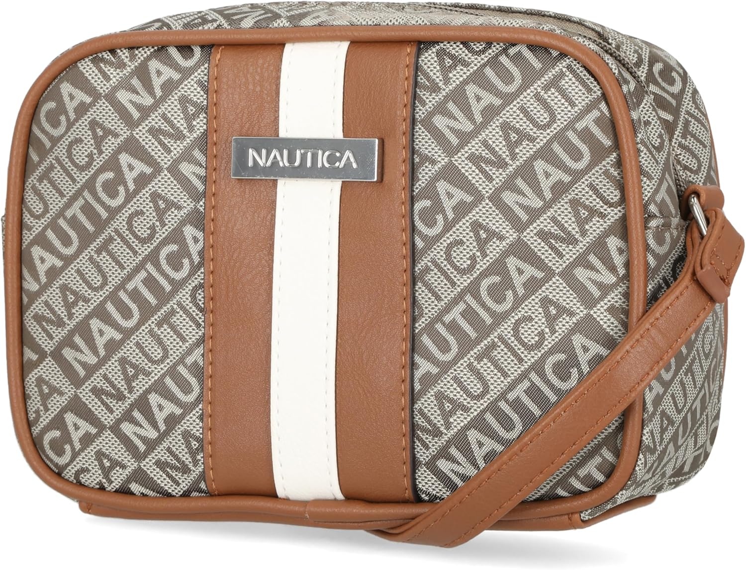image:imageNautica Womens Candid Camera Adjustable Crossbody BagKhaki Lakeside Jacquard