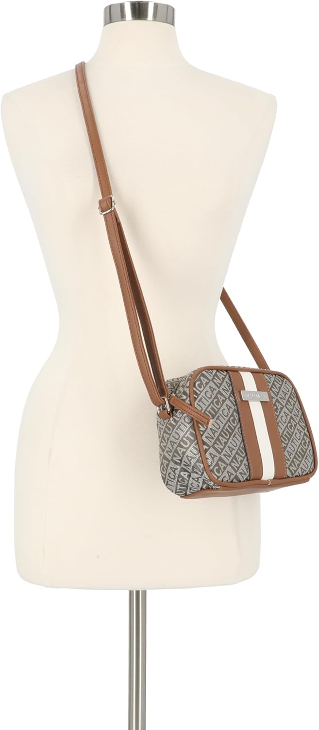 image:imageNautica Womens Candid Camera Adjustable Crossbody BagKhaki Lakeside Jacquard