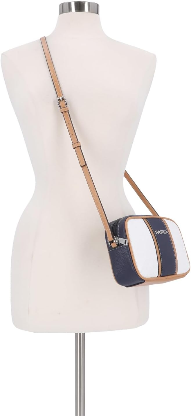 image:imageNautica Womens Candid Camera Adjustable Crossbody BagWhite Woven