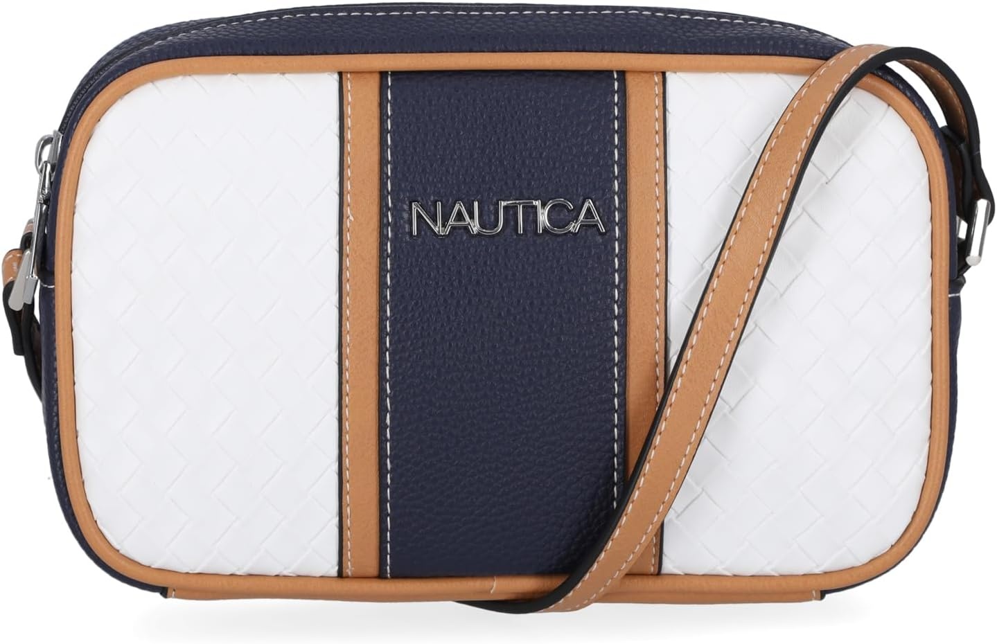 image:imageNautica Womens Candid Camera Adjustable Crossbody BagWhite Woven
