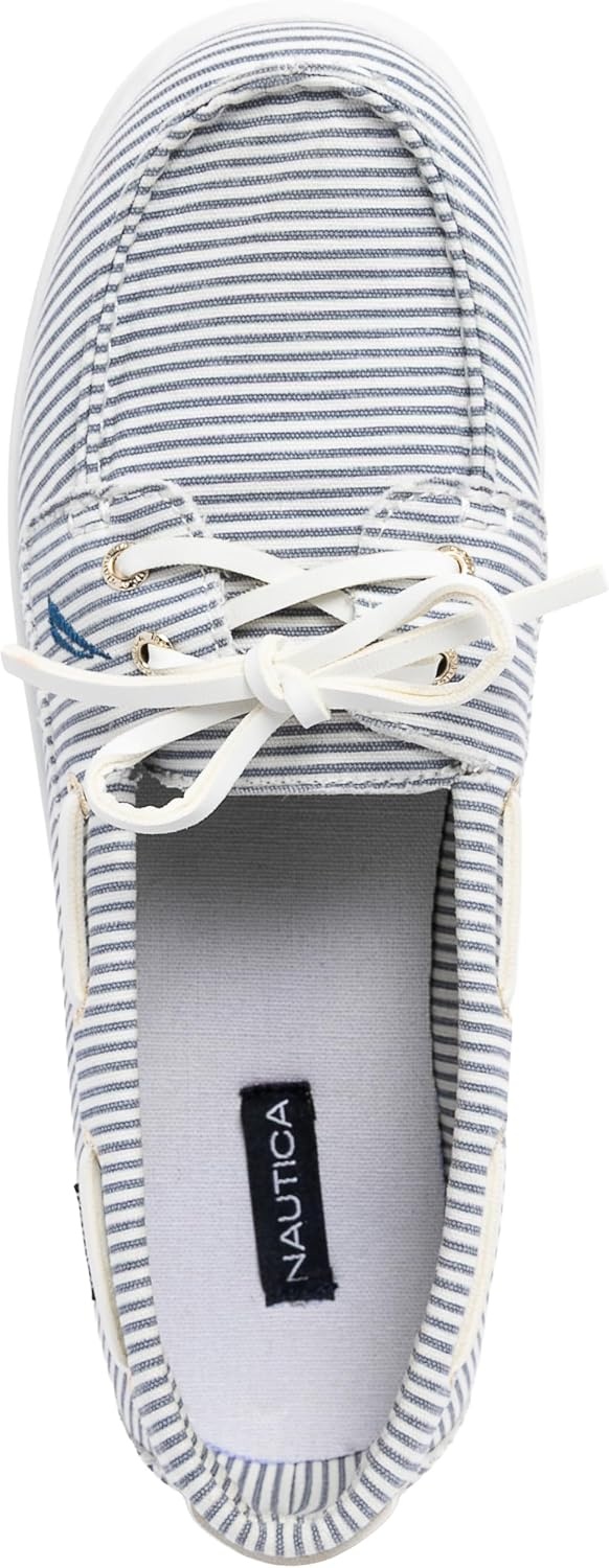 image:imageNautica Womens Casual Boat Shoes MocToe Loafers with Cushioned Insole Deck Fashion SneakerBlue White