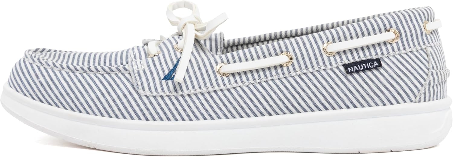 image:imageNautica Womens Casual Boat Shoes MocToe Loafers with Cushioned Insole Deck Fashion SneakerBlue White