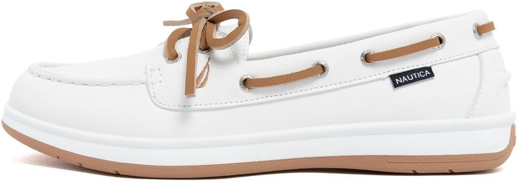 image:imageNautica Womens Casual Boat Shoes MocToe Loafers with Cushioned Insole Deck Fashion SneakerWhite
