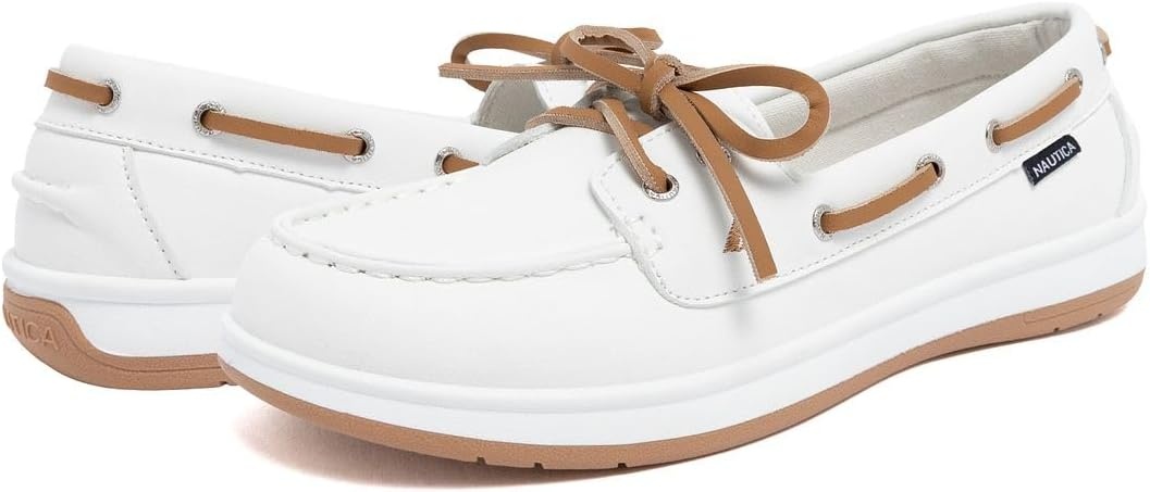 image:imageNautica Womens Casual Boat Shoes MocToe Loafers with Cushioned Insole Deck Fashion SneakerWhite