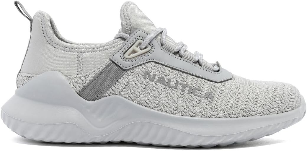 image:imageNautica Womens Casual Fashion Sneakers Comfortable Walking Shoes with Knit Upper and Cushioned SupportLight Greydanville