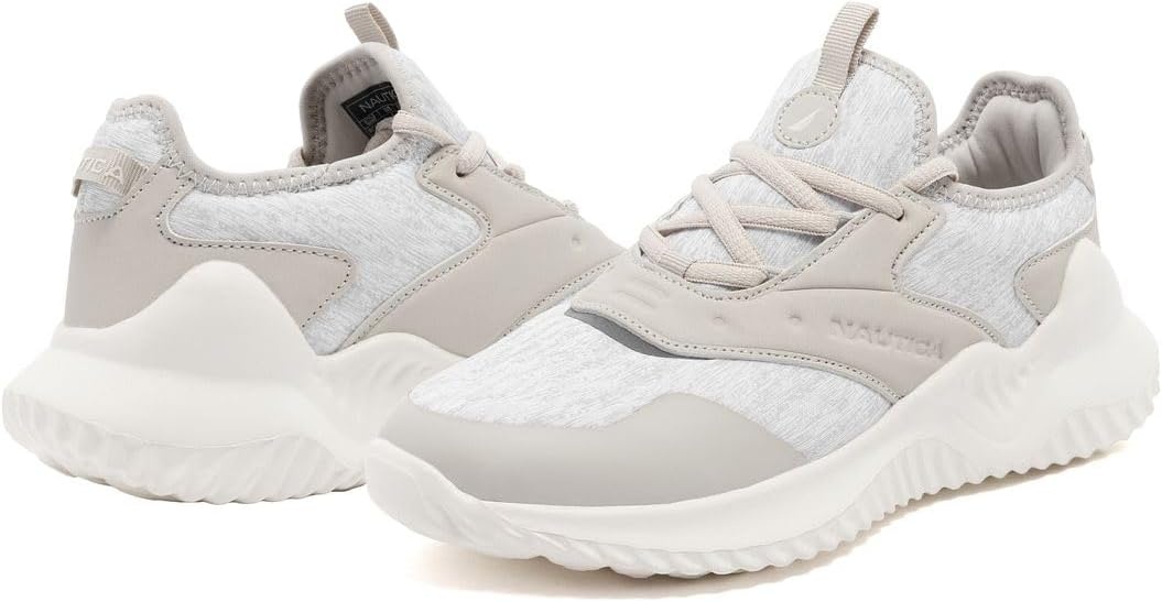 image:imageNautica Womens Casual Fashion Sneakers Comfortable Walking Shoes with Knit Upper and Cushioned SupportWarm Greyrosea