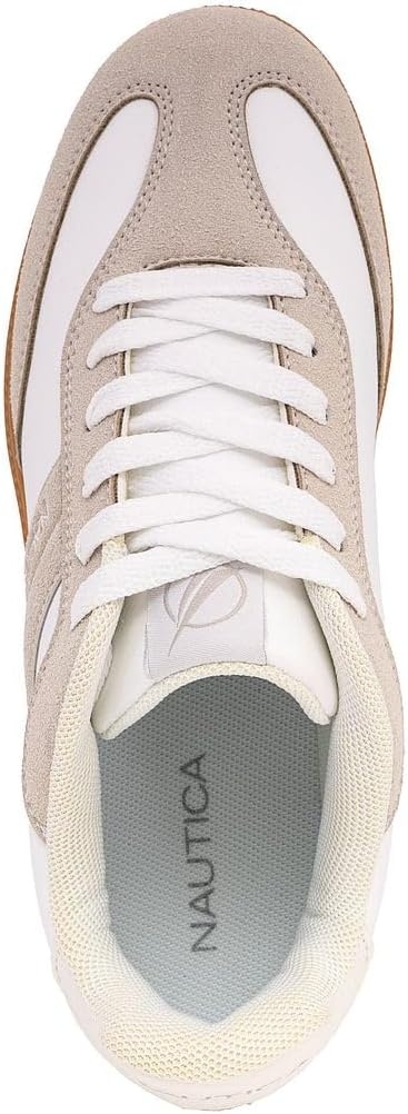 image:imageNautica Womens Fashion Sneaker Classic Casual Shoe with Soft Cushion Comfort and Durable Gum Bottom Outsole KeotaWhite Taupekeota