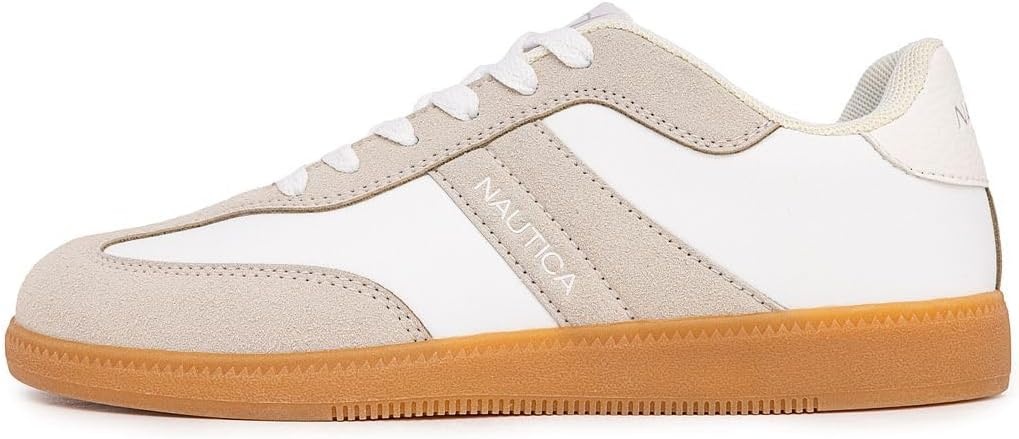 image:imageNautica Womens Fashion Sneaker Classic Casual Shoe with Soft Cushion Comfort and Durable Gum Bottom Outsole KeotaWhite Taupekeota