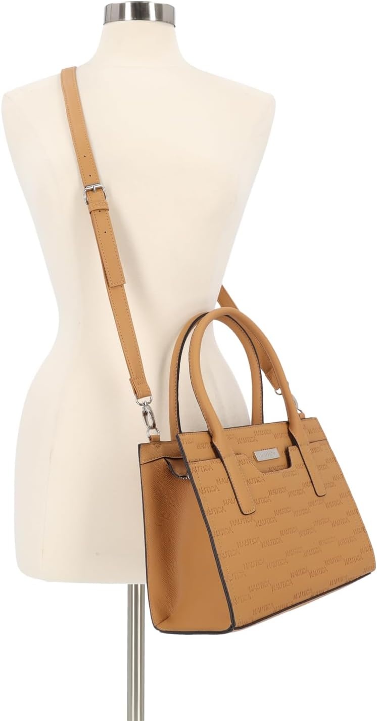 image:imageNautica Womens Sandy Jr Top Handel Satchel with Removable Crossbody StrapCamel