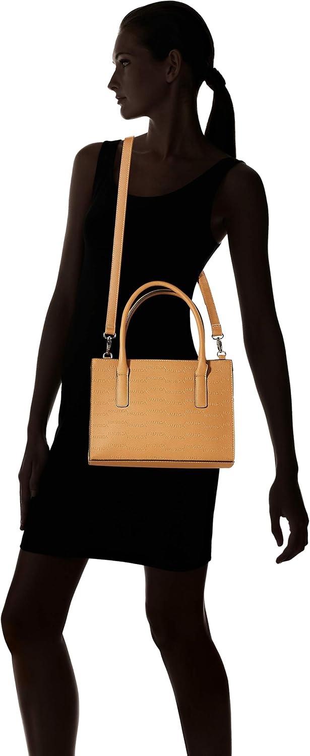 image:imageNautica Womens Sandy Jr Top Handel Satchel with Removable Crossbody StrapCamel