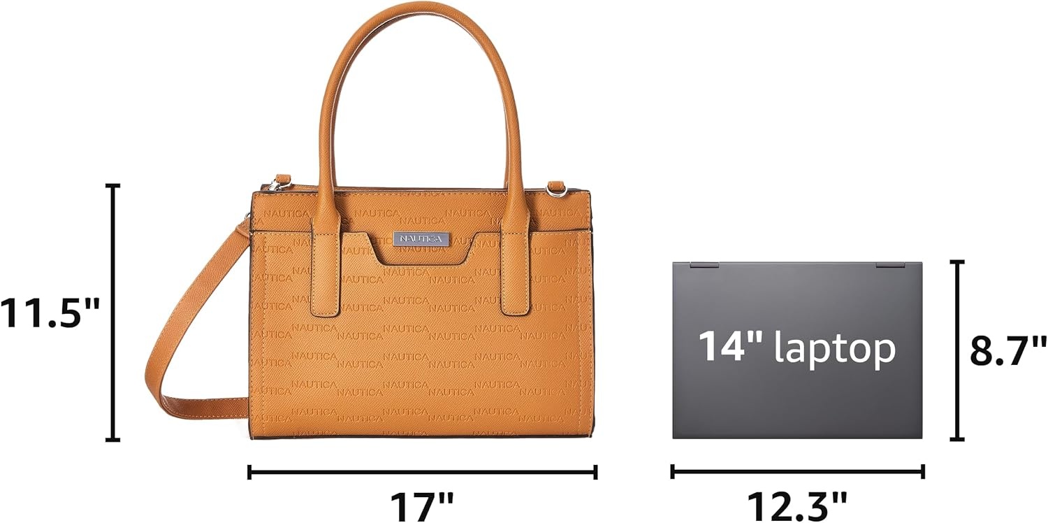 image:imageNautica Womens Sandy Jr Top Handel Satchel with Removable Crossbody StrapCamel