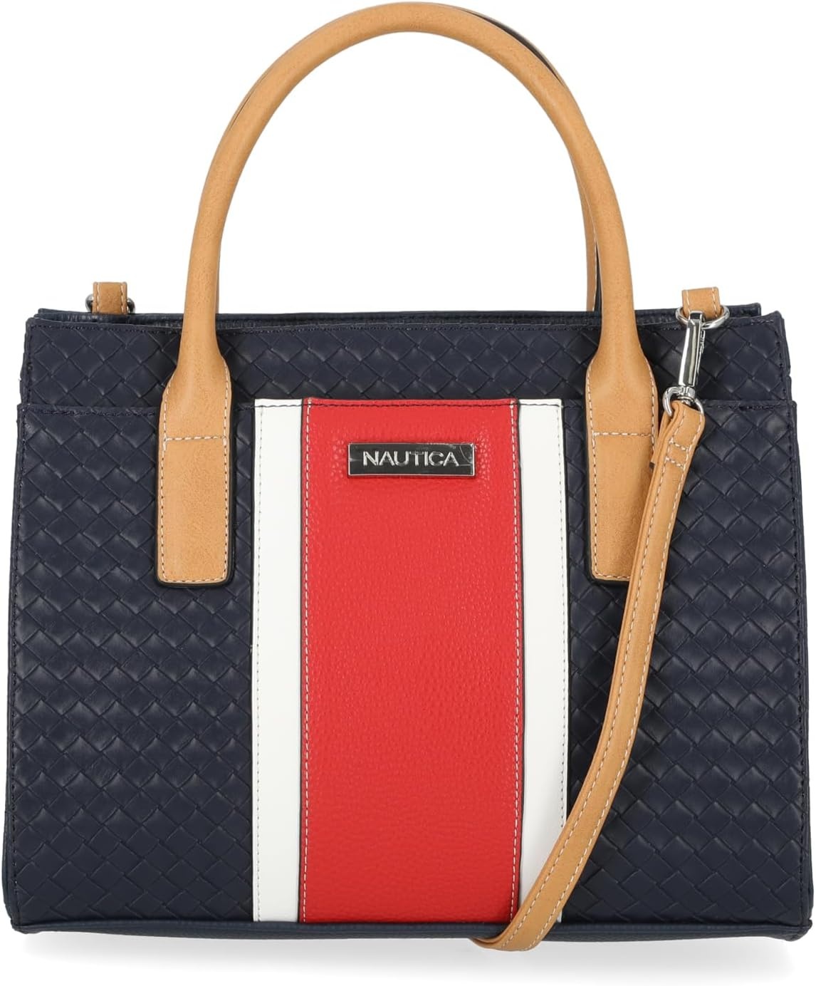 image:imageNautica Womens Sandy Jr Top Handel Satchel with Removable Crossbody StrapIndigo Woven