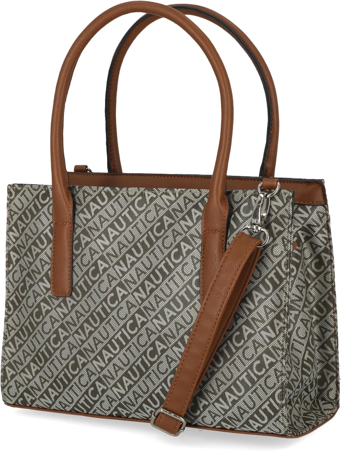 image:imageNautica Womens Sandy Jr Top Handel Satchel with Removable Crossbody StrapOlive Lakeside Jacquard