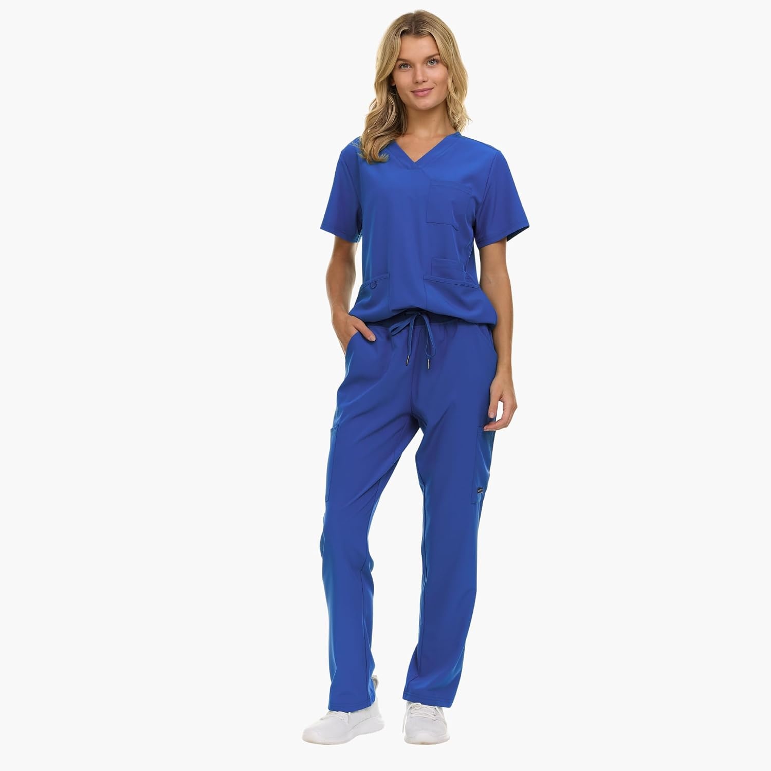 image:imageNautica Womens Scrub Set 9Pocket Breathable amp Stretchy Pants amp TopsRoyal Blue